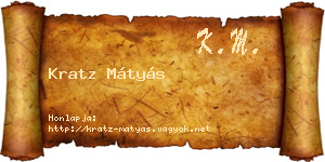 Kratz Mátyás névjegykártya